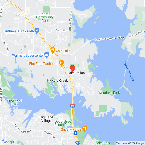 Lewisville Towing location map