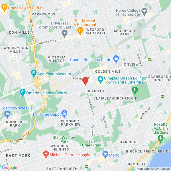 Ontario Conservatory of Music location map