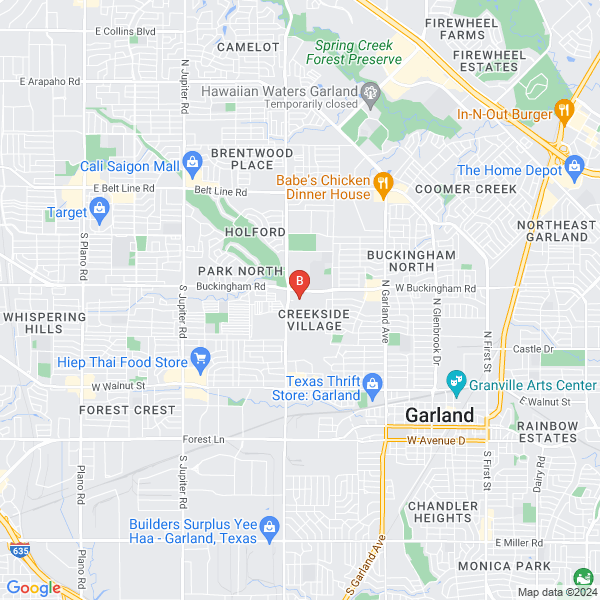 Garland Towing location map