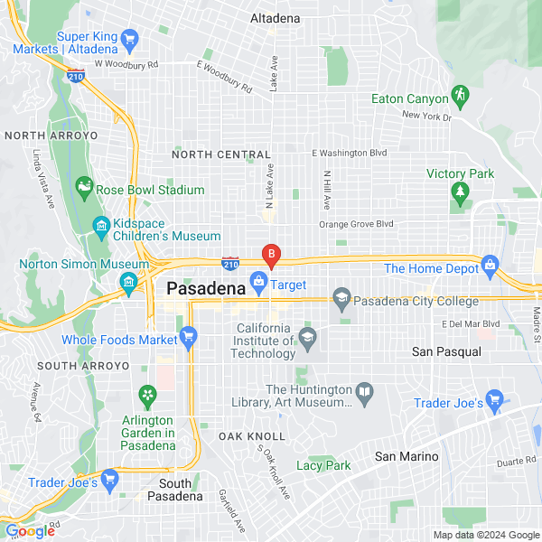 Pasadena Private Investigator location map